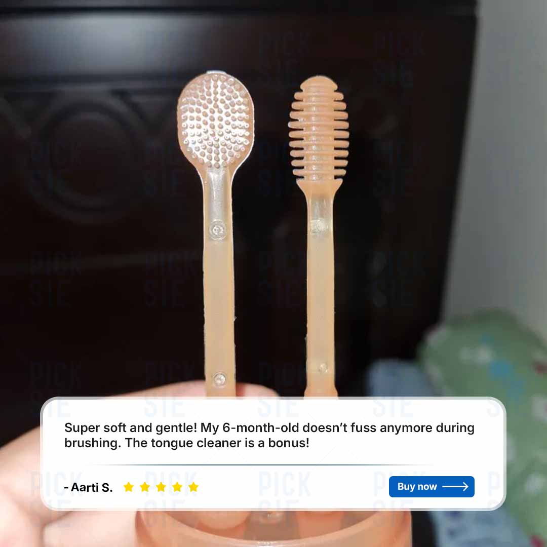 PicksieIN® Soft Silicone Baby Toothbrush Set