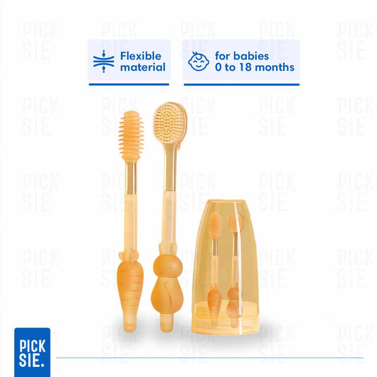 PicksieIN® Soft Silicone Baby Toothbrush Set